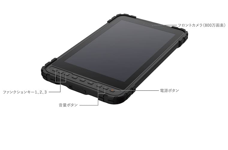 産業用 8インチAndroid堅牢タブレットPC「NS820」のインターフェイス説明図
