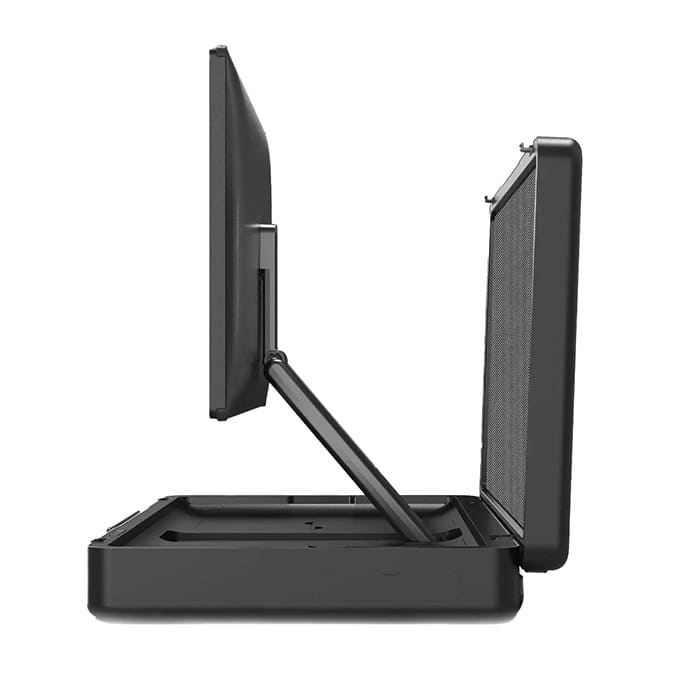 ブリーフケース型 AndroidタブレットPC PAP-270のケースを開けたて横から見たイメージ。