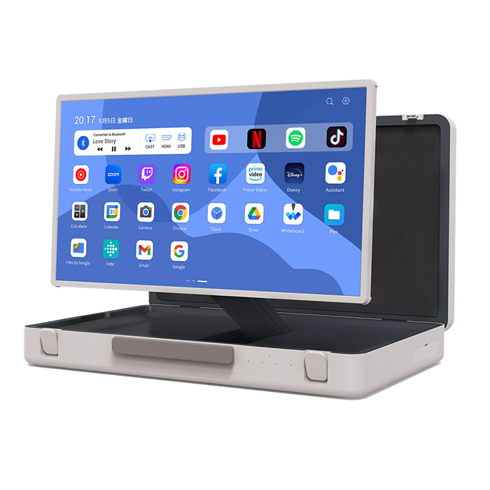 ブリーフケース型 AndroidタブレットPC PAP-270 ホワイトの横長画面のイメージ