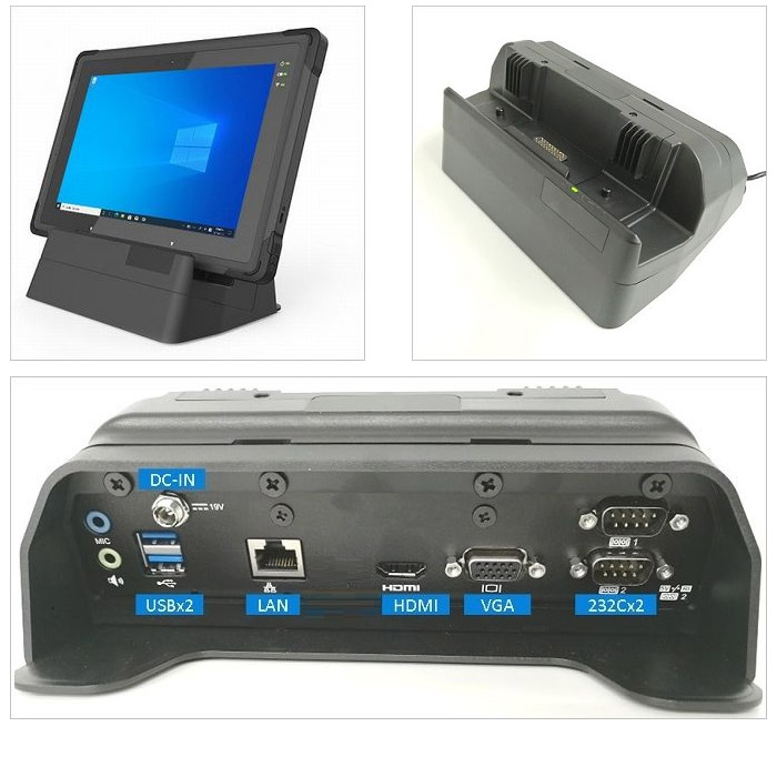 ユニテックの業務用タブレットTB170 Plusのオプションのオフィスドッグのインターフェース図解