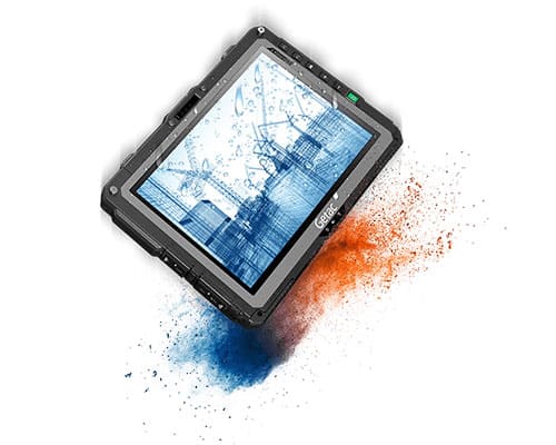 Getac UX10 LiteがMIL-STD-810Hの耐衝撃・耐振動性能を備えていることを表すイメージ画像。